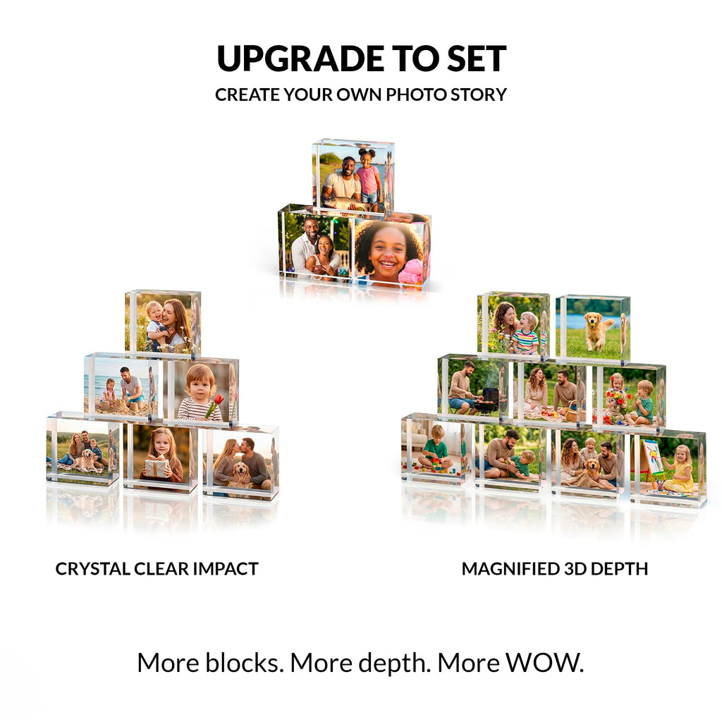 ArtPix 3D Acrylic Personalized Mothers Day Gifts for Mom, Custom UV Photo Print Block, Unique Customized Gifts for Women, Wife, Man, Grandma, Glass Picture Gift With Your Own Photo (6 x 6 inch)