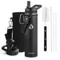 RAYMYLO Insulated Water Bottle 24oz, Triple Wall Vacuum Stainless Steel (Cold for 24Hrs, Hot for 12Hrs), Leak Proof & Non-BPA, 24oz Hydro Water Flask with Paracord Handle & Straw Spout Lids