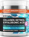 Anti-Aging Face Moisturizer with Retinol, Collagen & Hyaluronic Acid - Made in USA - Moisturizer Face Cream for Women & Men - Firming & Hydrating Neck Cream - Day & Night Skin Care - 1.7 fl oz