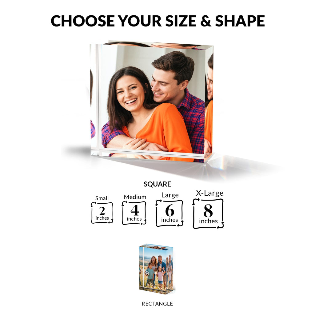 ArtPix 3D Acrylic Personalized Mothers Day Gifts for Mom, Custom UV Photo Print Block, Unique Customized Gifts for Women, Wife, Man, Grandma, Glass Picture Gift With Your Own Photo (6 x 6 inch)