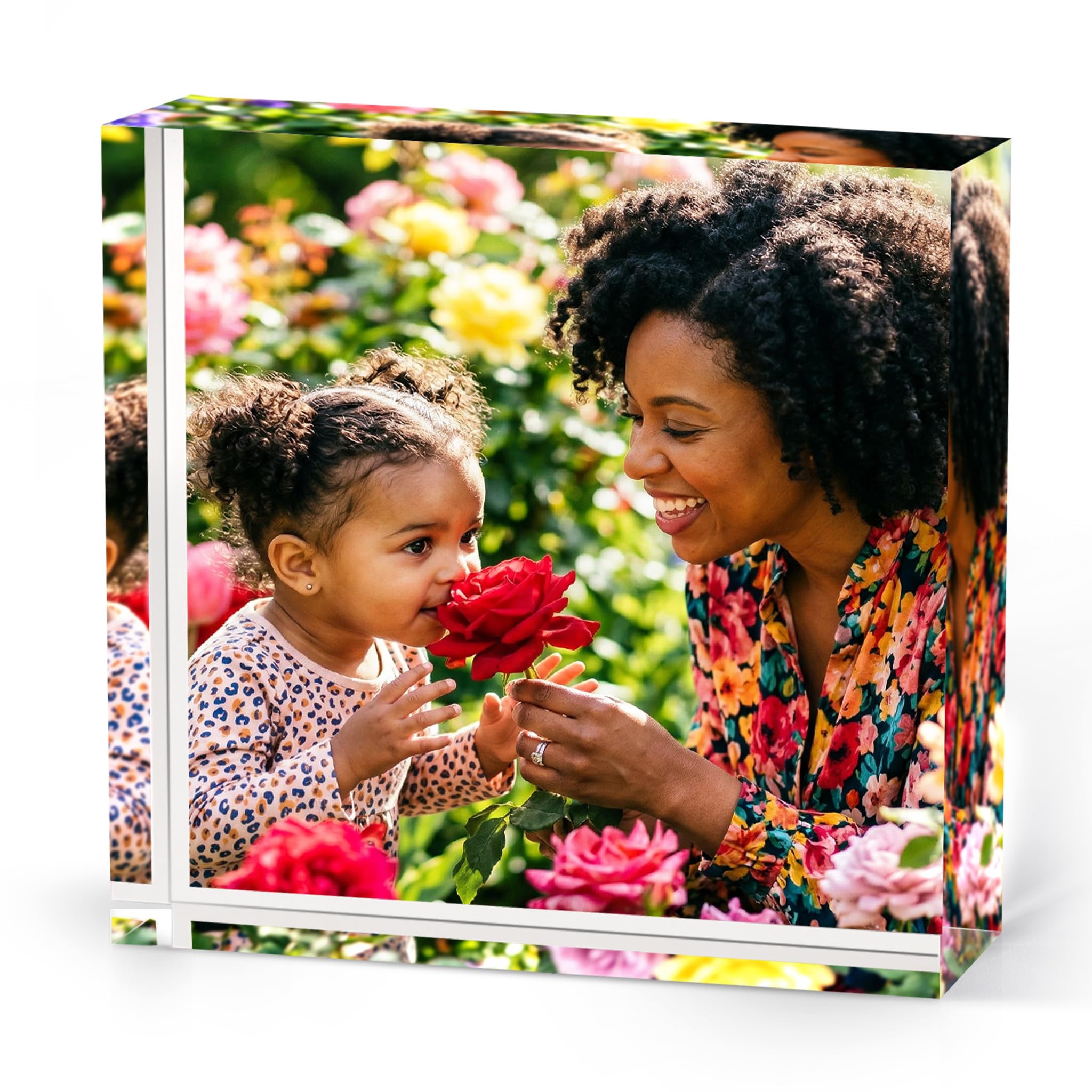 ArtPix 3D Acrylic Personalized Mothers Day Gifts for Mom, Custom UV Photo Print Block, Unique Customized Gifts for Women, Wife, Man, Grandma, Glass Picture Gift With Your Own Photo (6 x 6 inch)